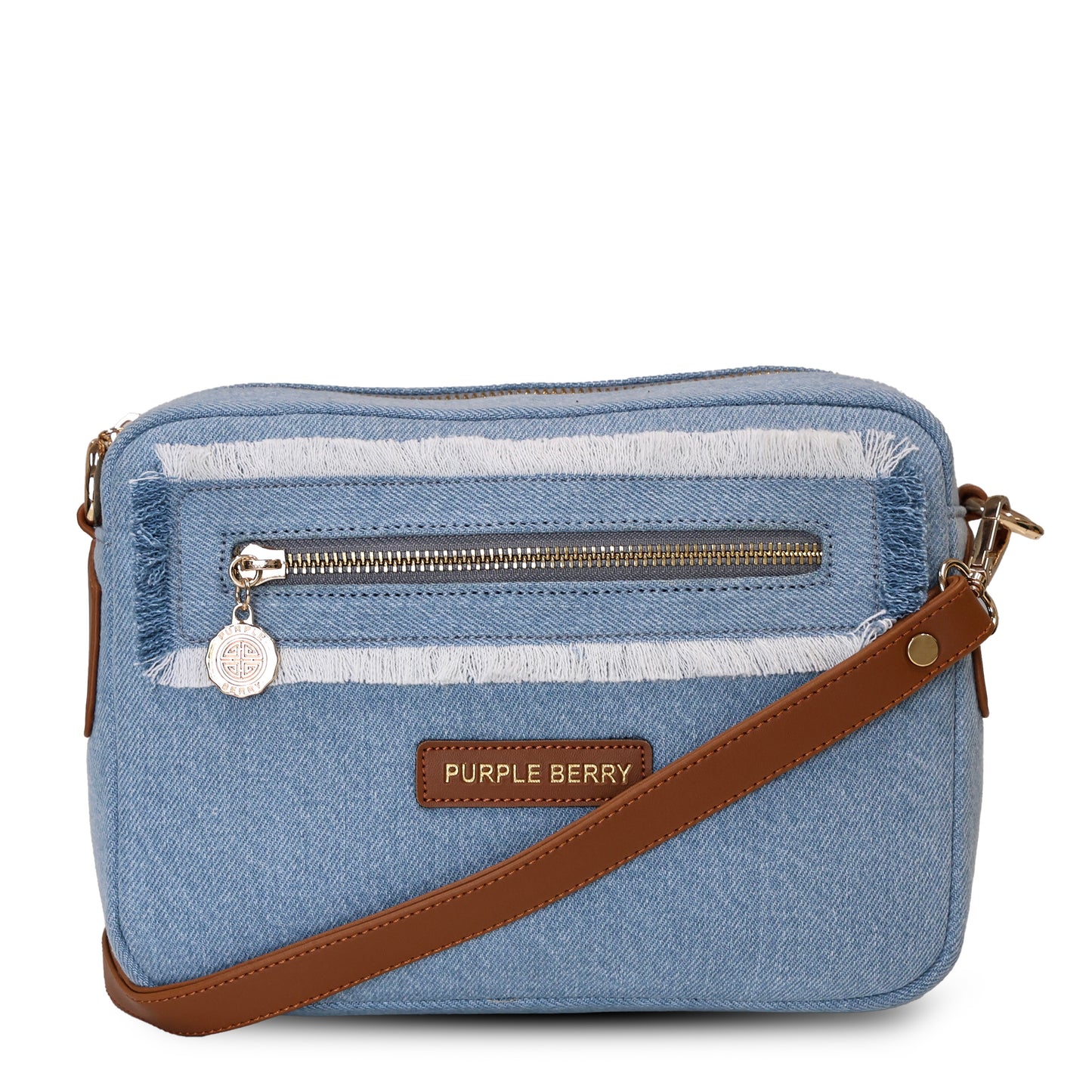 Elara Denim Luxe Sling Bag.
