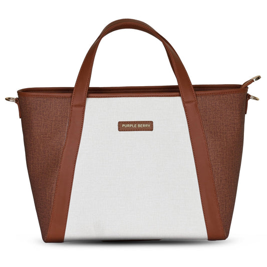 Lexie Tote Bag - Tan & Beige