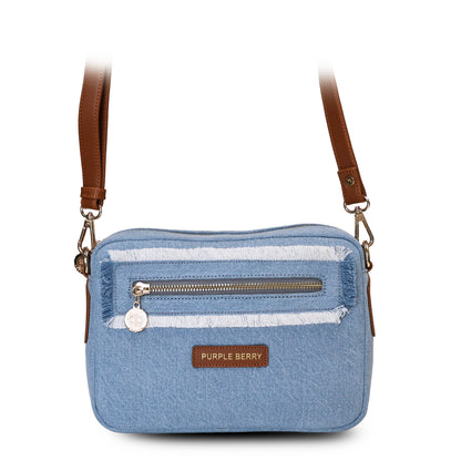Elara Denim Luxe Sling Bag.