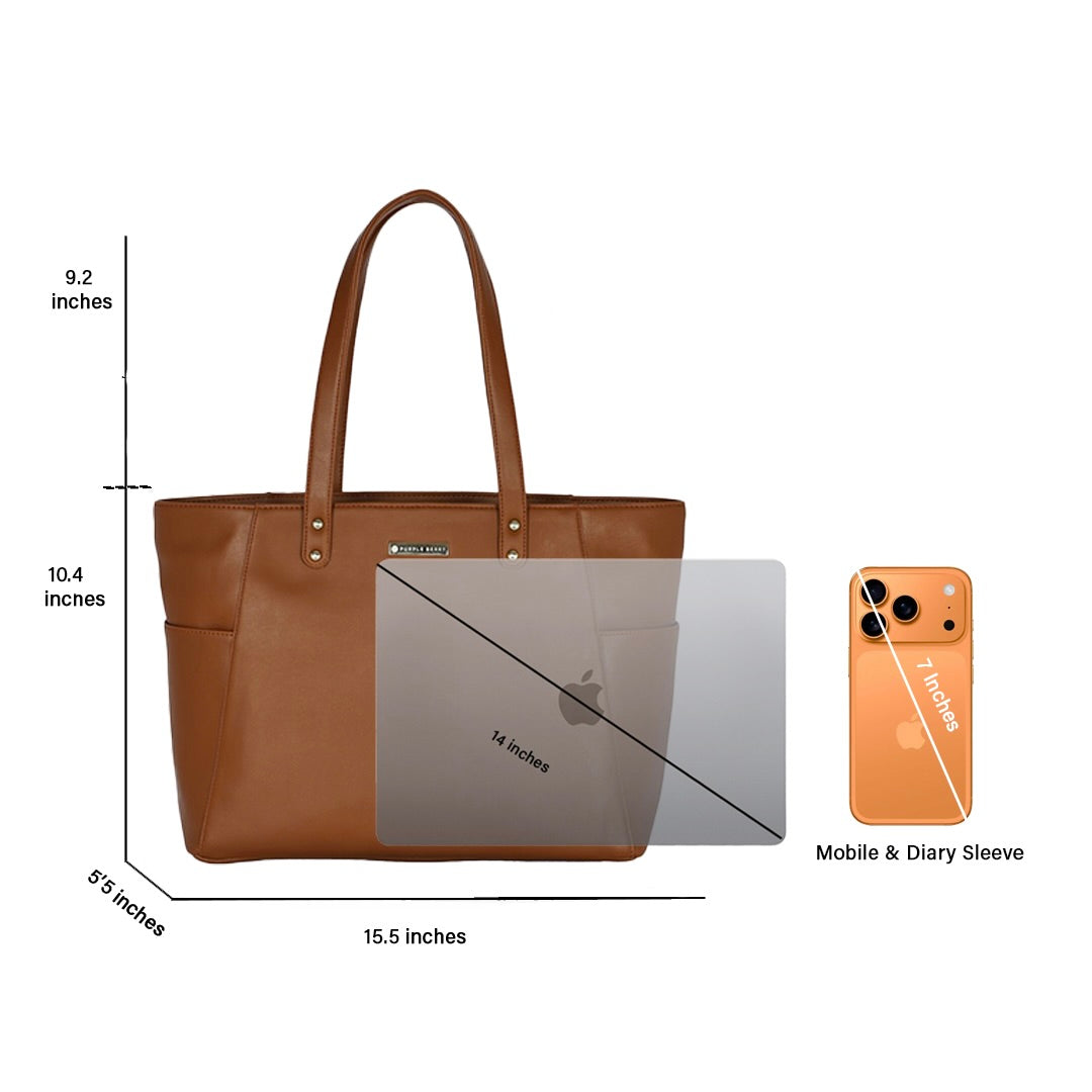 Travel Tote Bag Tan Brown