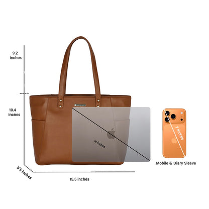 Travel Tote Bag Tan Brown