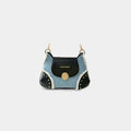 Athena Denim shoulder Bag Beige & Sky Blue