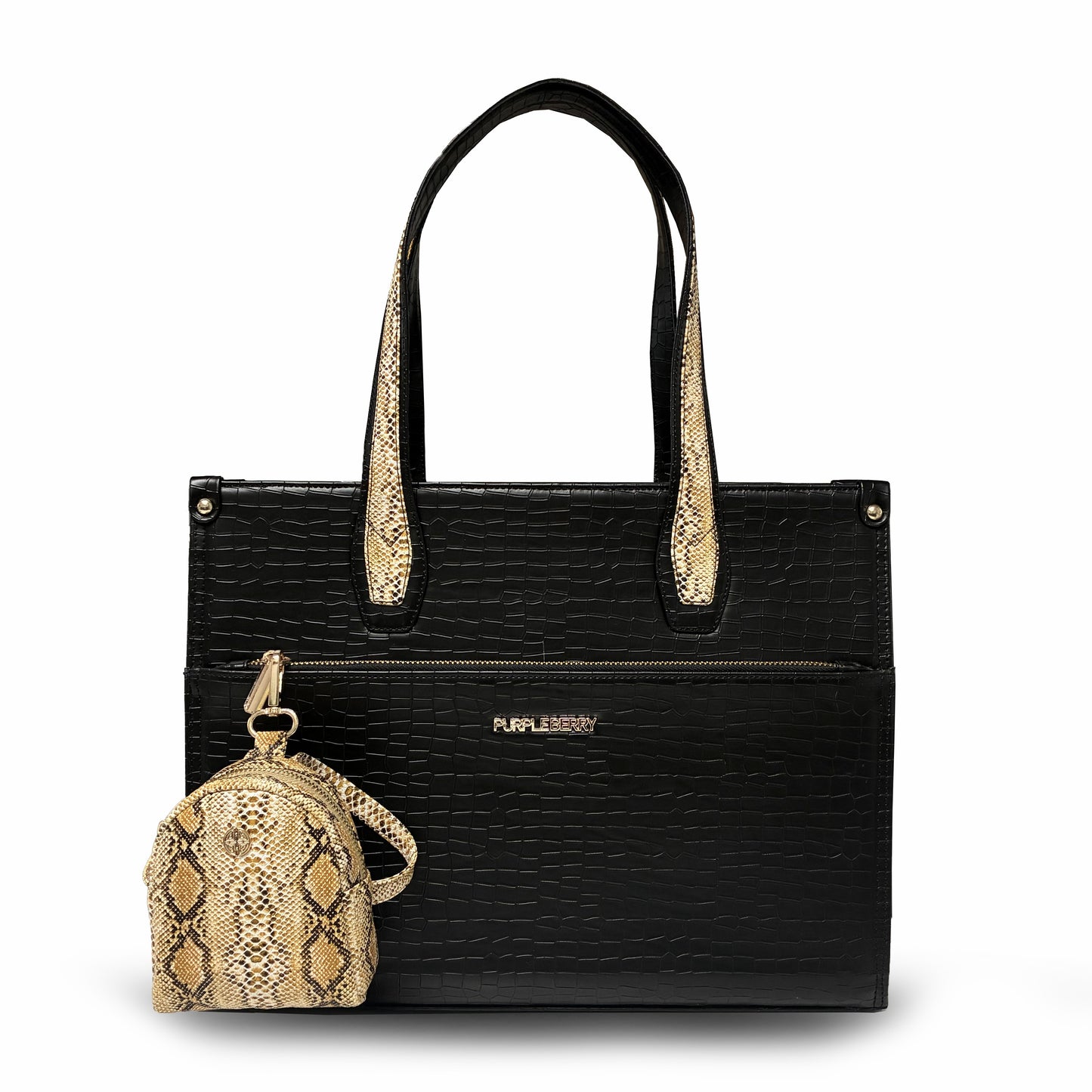 Ada Croco Premium Handbag - Black