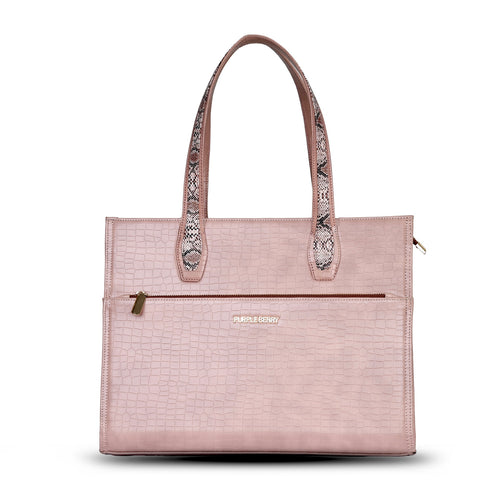 Ada Croco Premium Handbag  - Pink