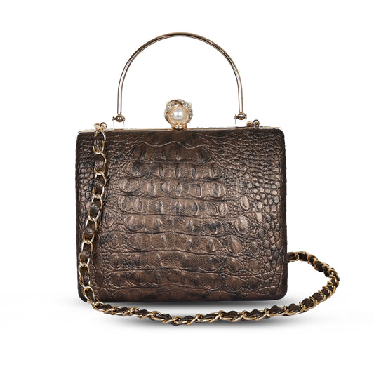 Yasmin Party Clutch - Chocolate