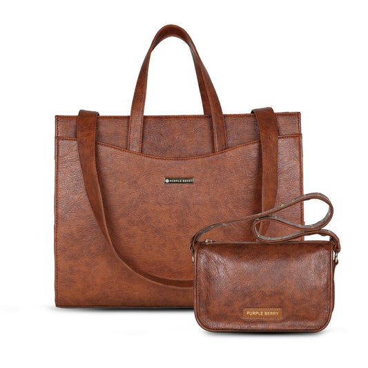 Anie premium office Tote - Tan + Free Nia shoulder bag