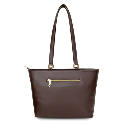 Tahira premium textured handbag - Chocolate