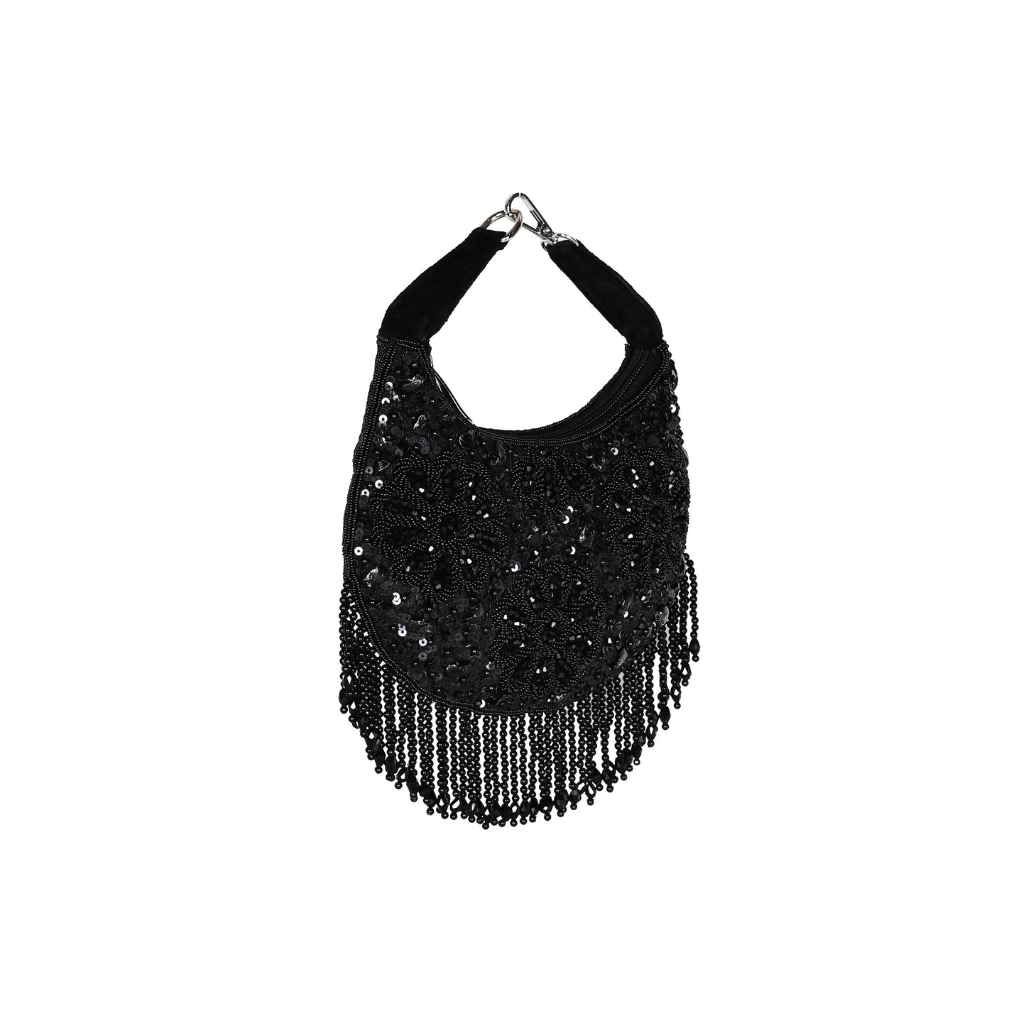 Bushra Embroidered hand Clutch -  Black