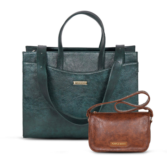 Anie premium office Tote - Green + Free Nia shoulder bag