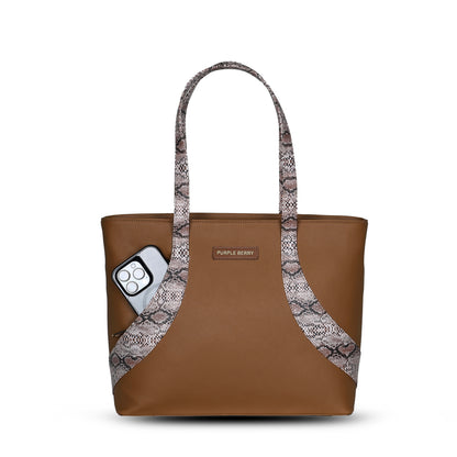 Mirum Structured Handbag- Mocha Mousse