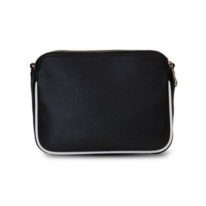 Ariana Cross Stitch Sling Bag -  Jet Black