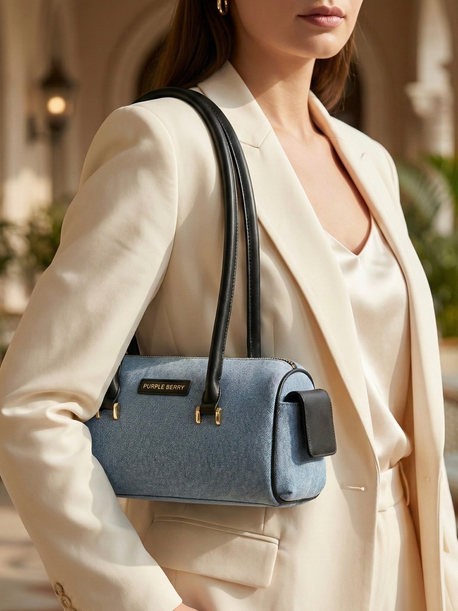 Serene Denim Shoulder Bag