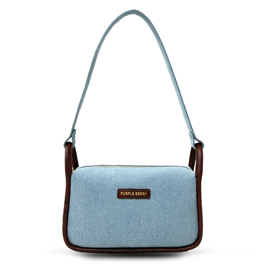 Luxe Denim shoulder bag - Light Blue