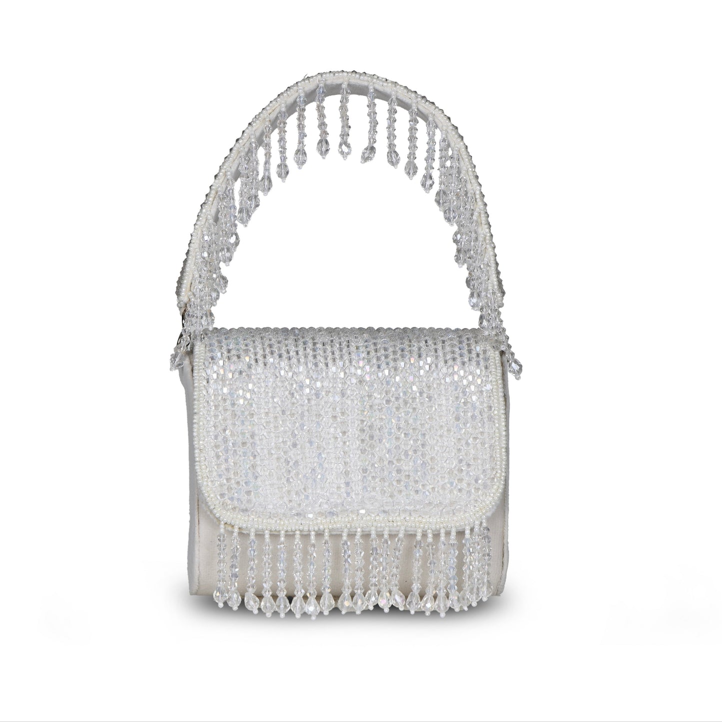 Ishra Mini Embroidered clutch - White