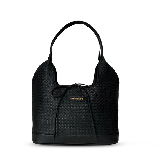 Queen textured handbag - Black