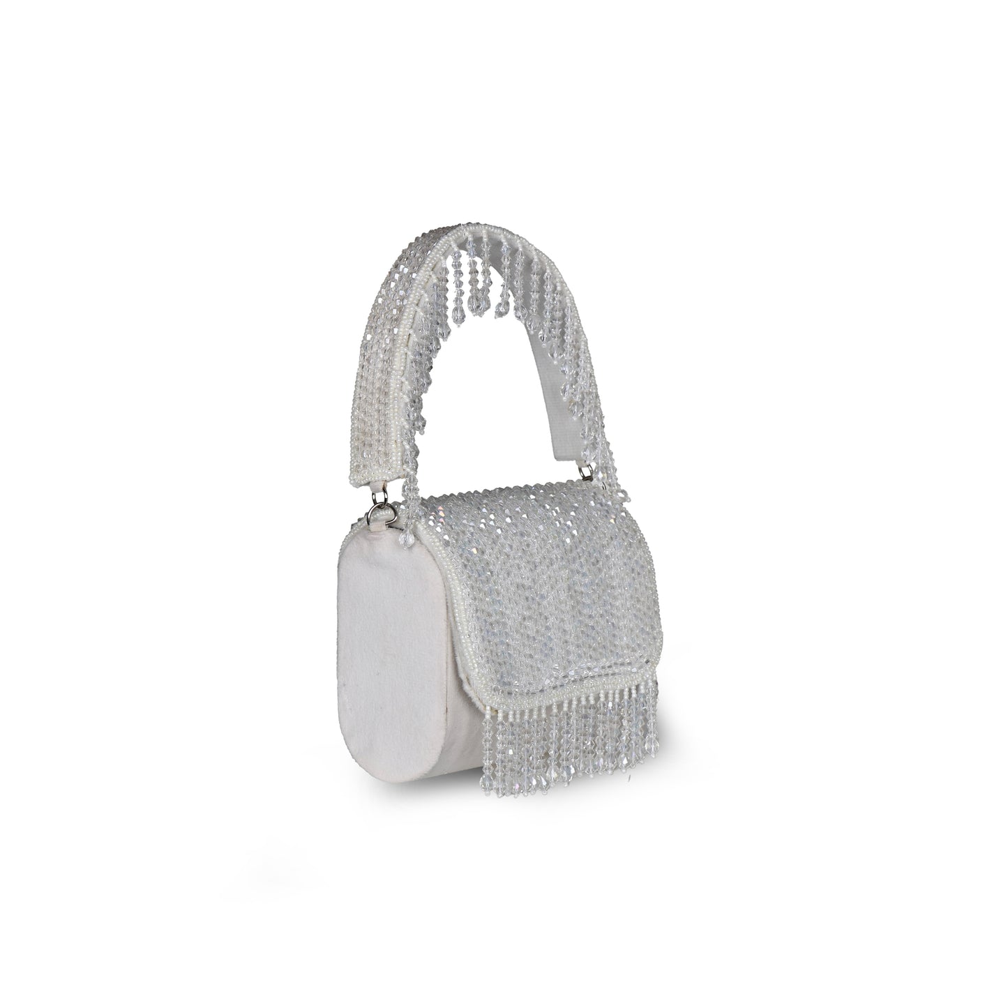 Ishra Mini Embroidered clutch - White