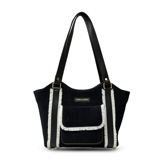 Regal iconic denim handbag - Black