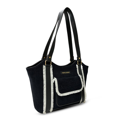 Regal iconic denim handbag - Black
