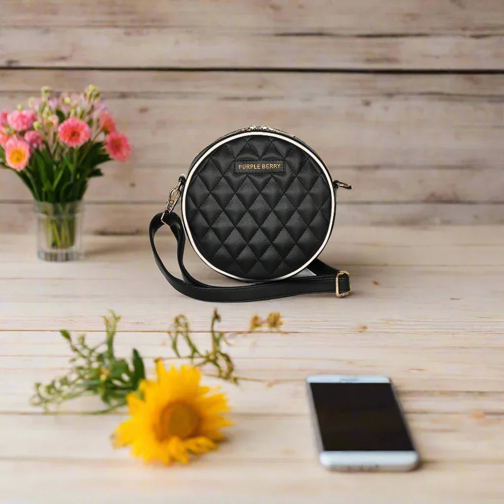 Round Diamond Pattern Sling bag | Crossbody Bag