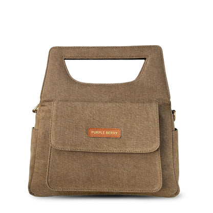 Hera Structured Handbag - Mocha Mousse