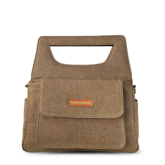 Hera Structured Handbag - Mocha Mousse