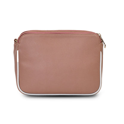 Ariana Cross Stitch Sling Bag -  Mocha Blush
