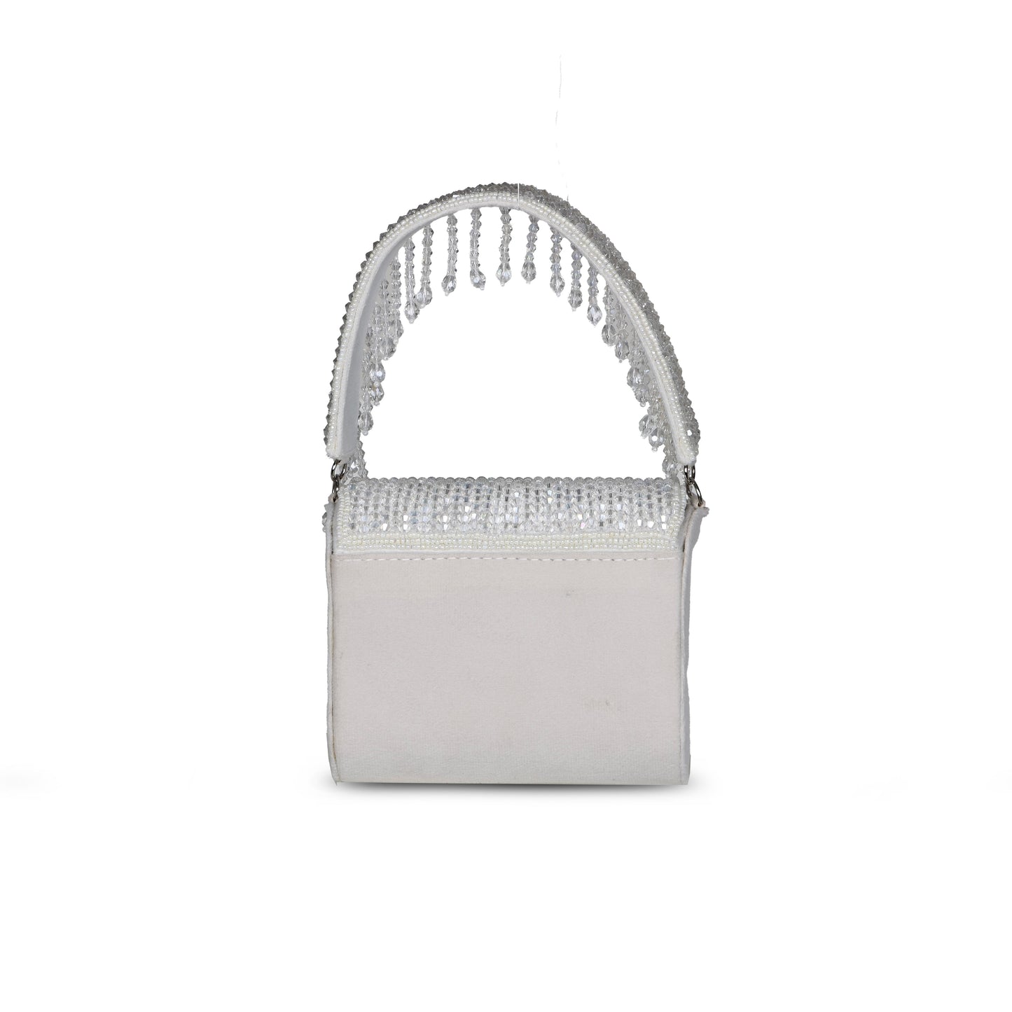 Ishra Mini Embroidered clutch - White