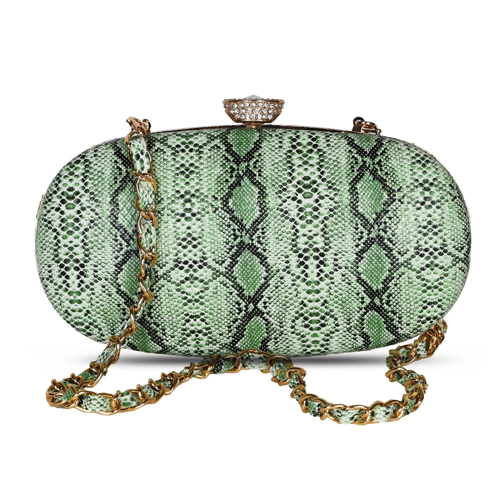 Premium Snake Print Party Clutch
