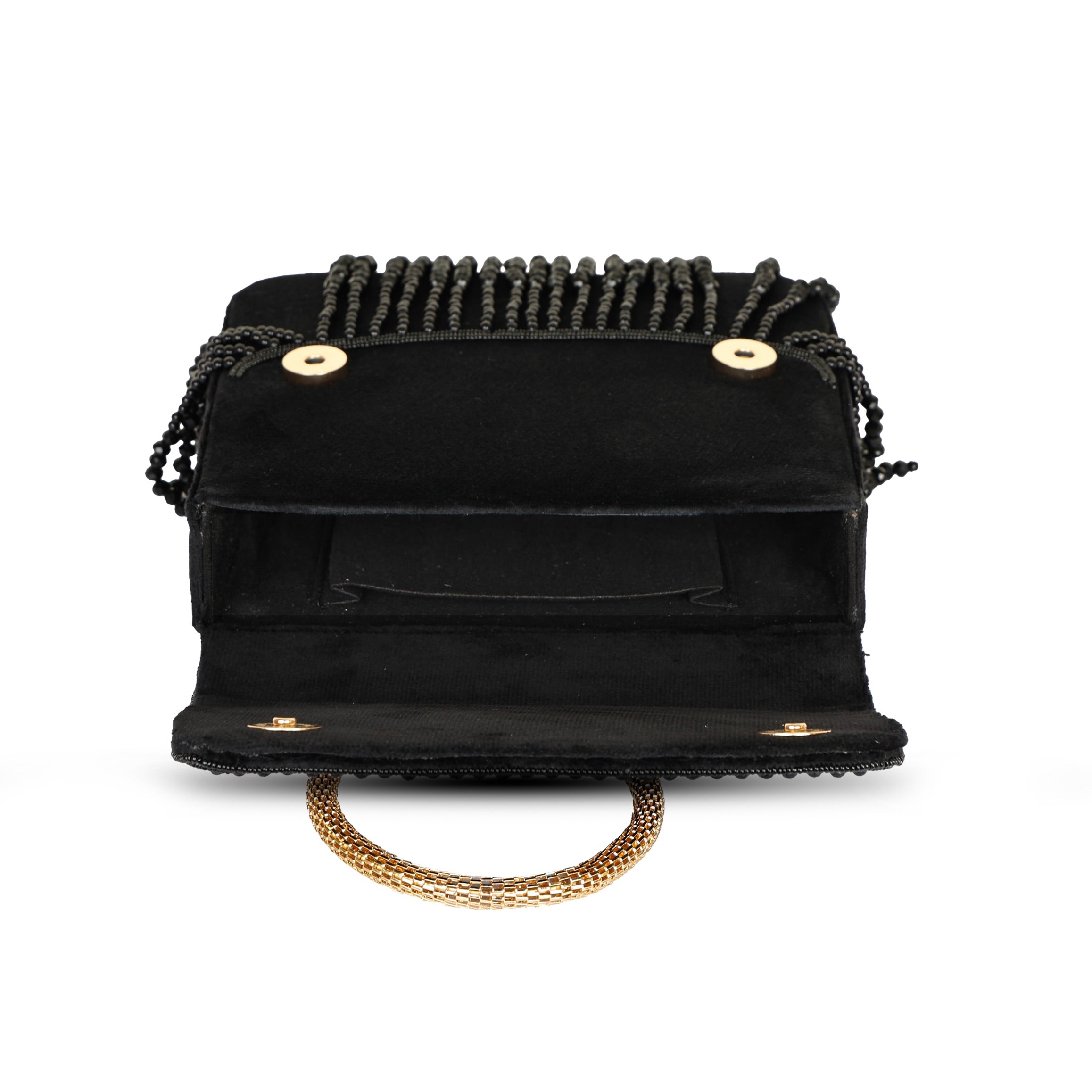Novia Embroidered Clutch - Black