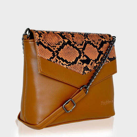 Kassia Sling Bag Cocoa Tan Snake Printed