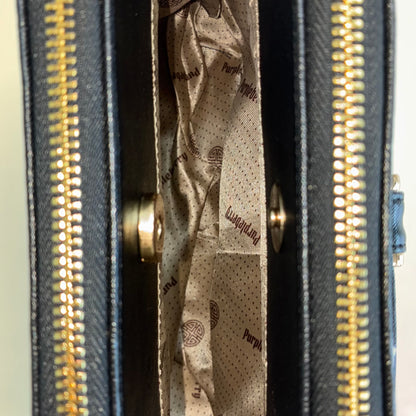 Ariana Cross Stitch Sling Bag -  Jet Black