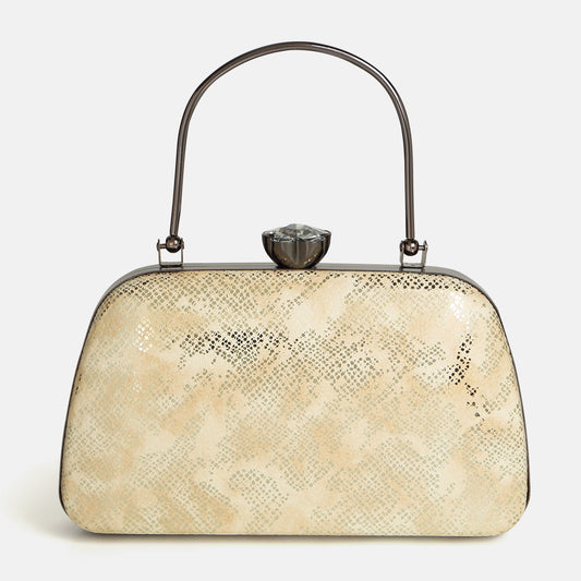 Tashvi Golden Peach Creamy Clutch