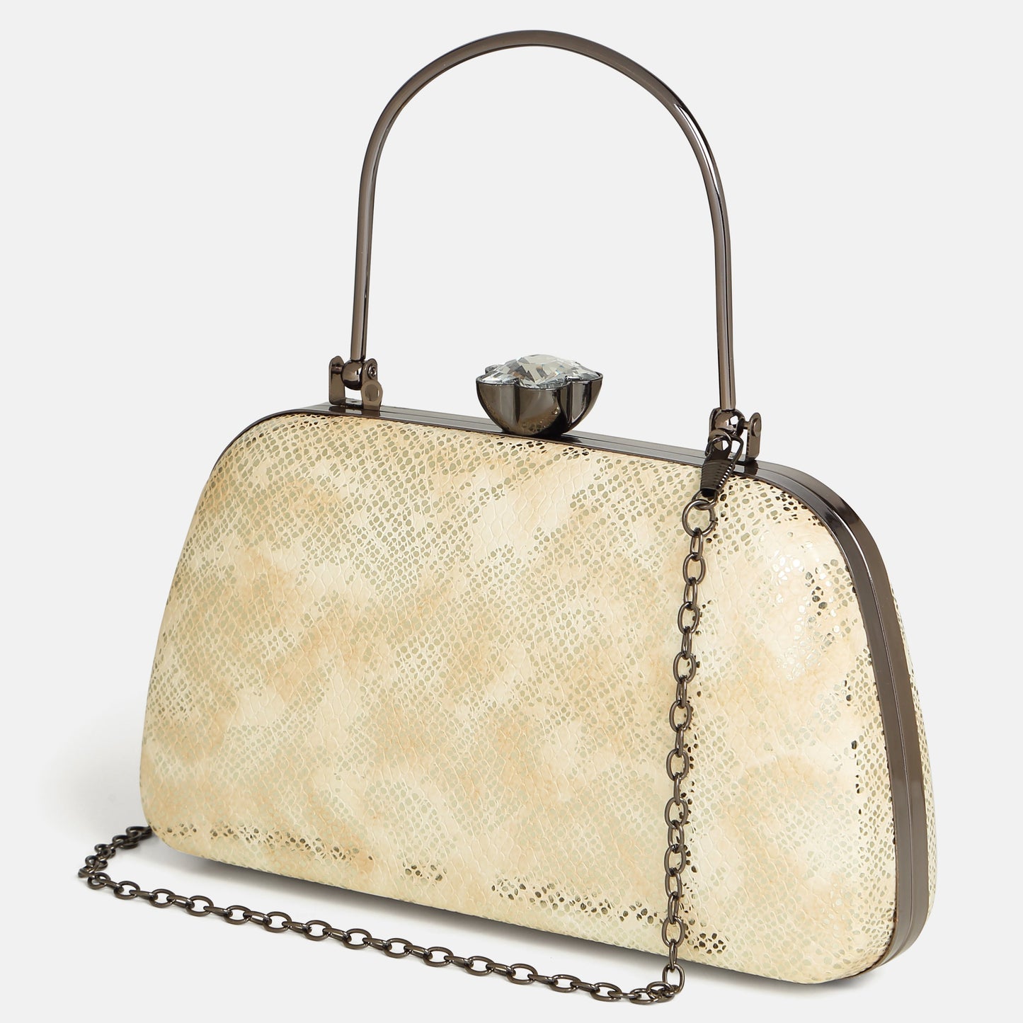 Tashvi Golden Peach Creamy Clutch