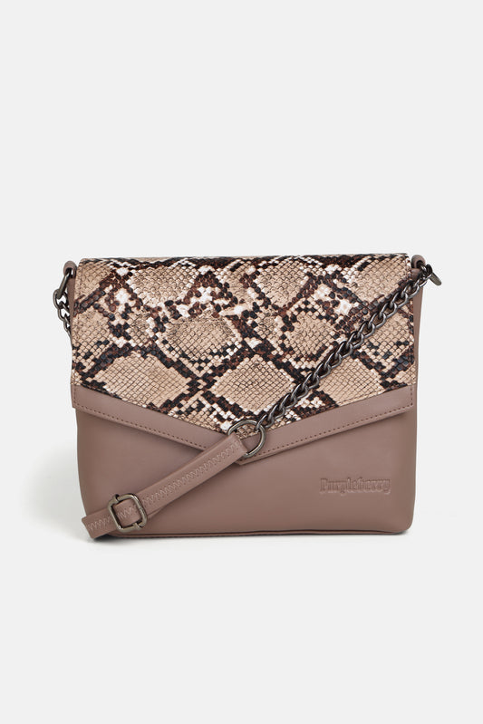 kassia Brown Textured Sling Bag