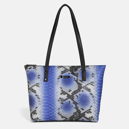 Raffia Snake & Croco Touch Ocean Blue