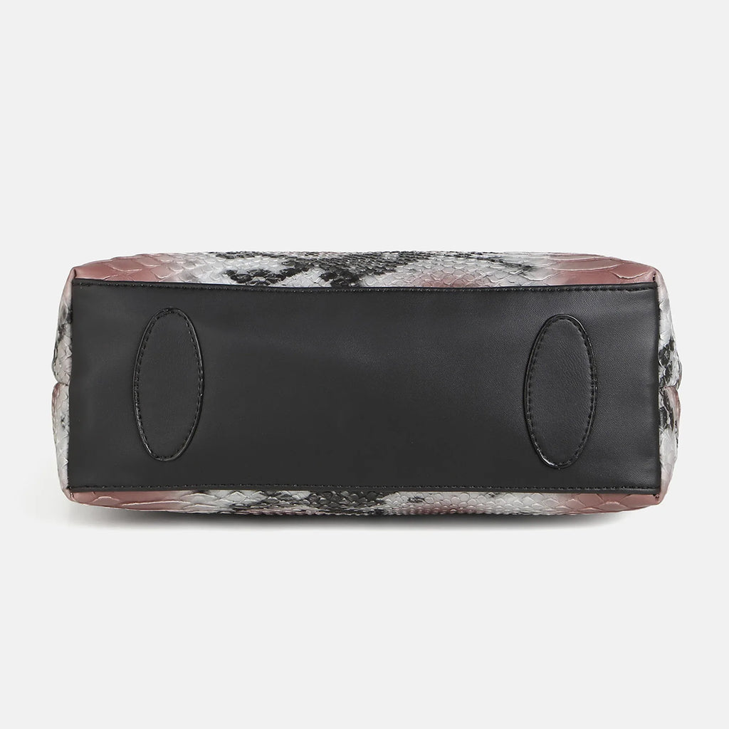 Raffia Snake Printed Luxury Handbag