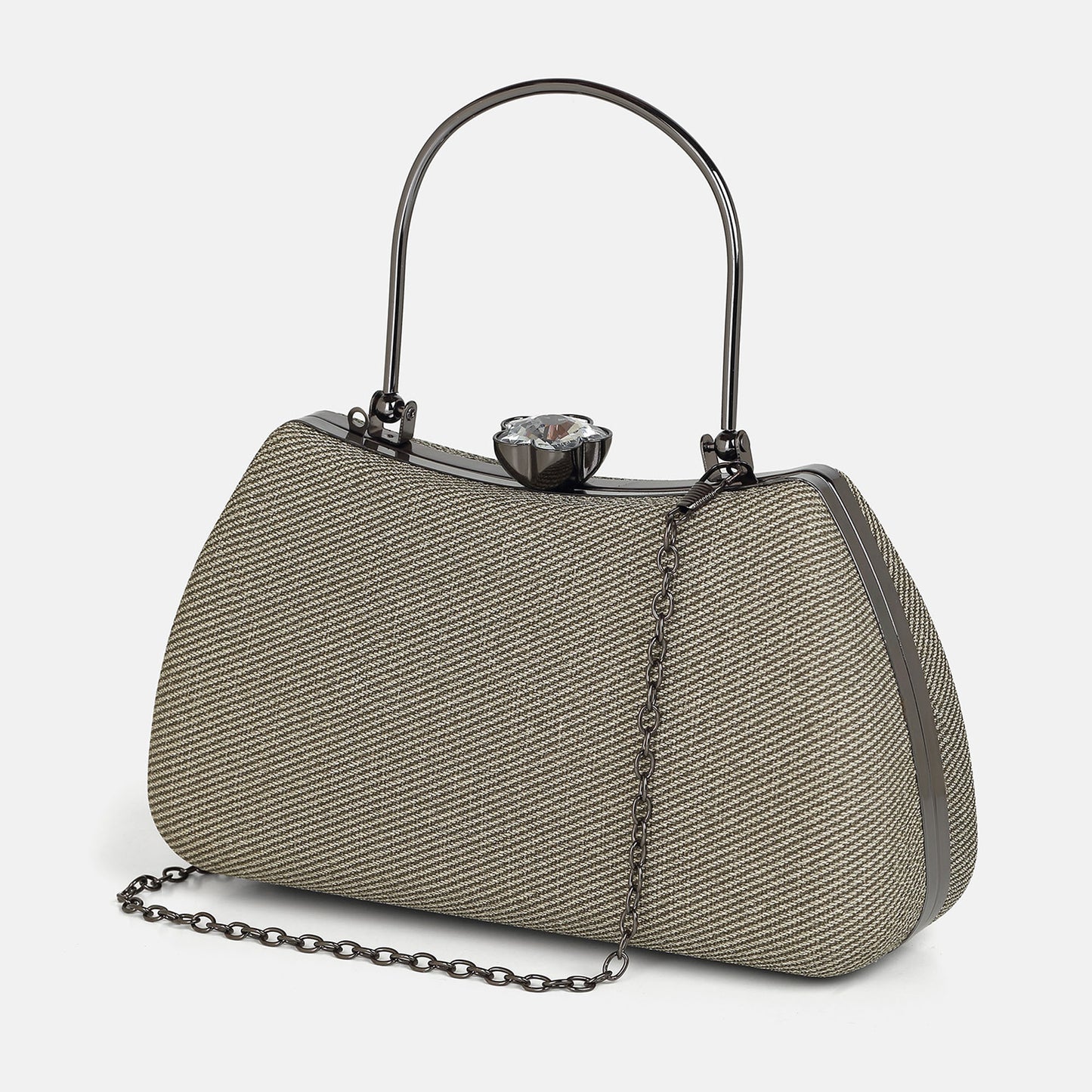 Bella Battleship Grey clutch