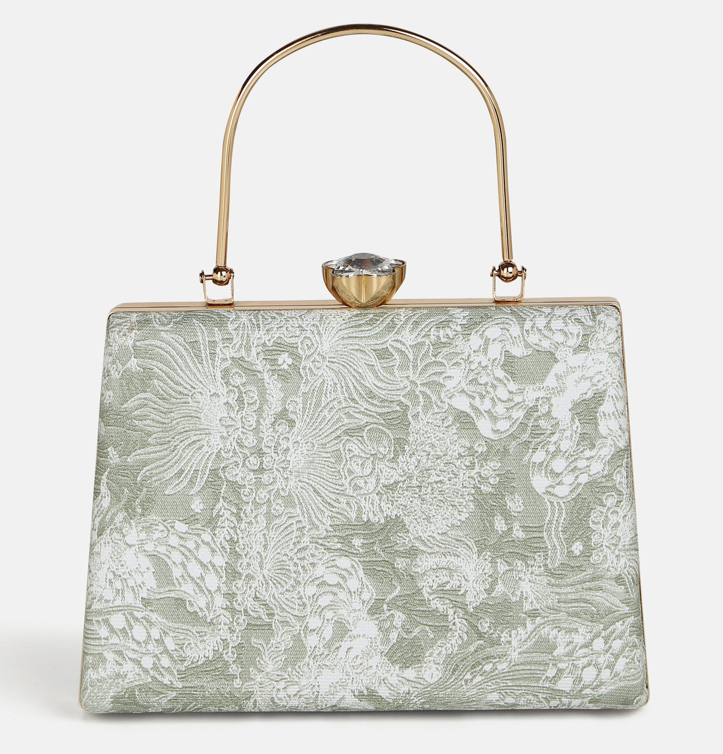 Flora Sea Green Clutch