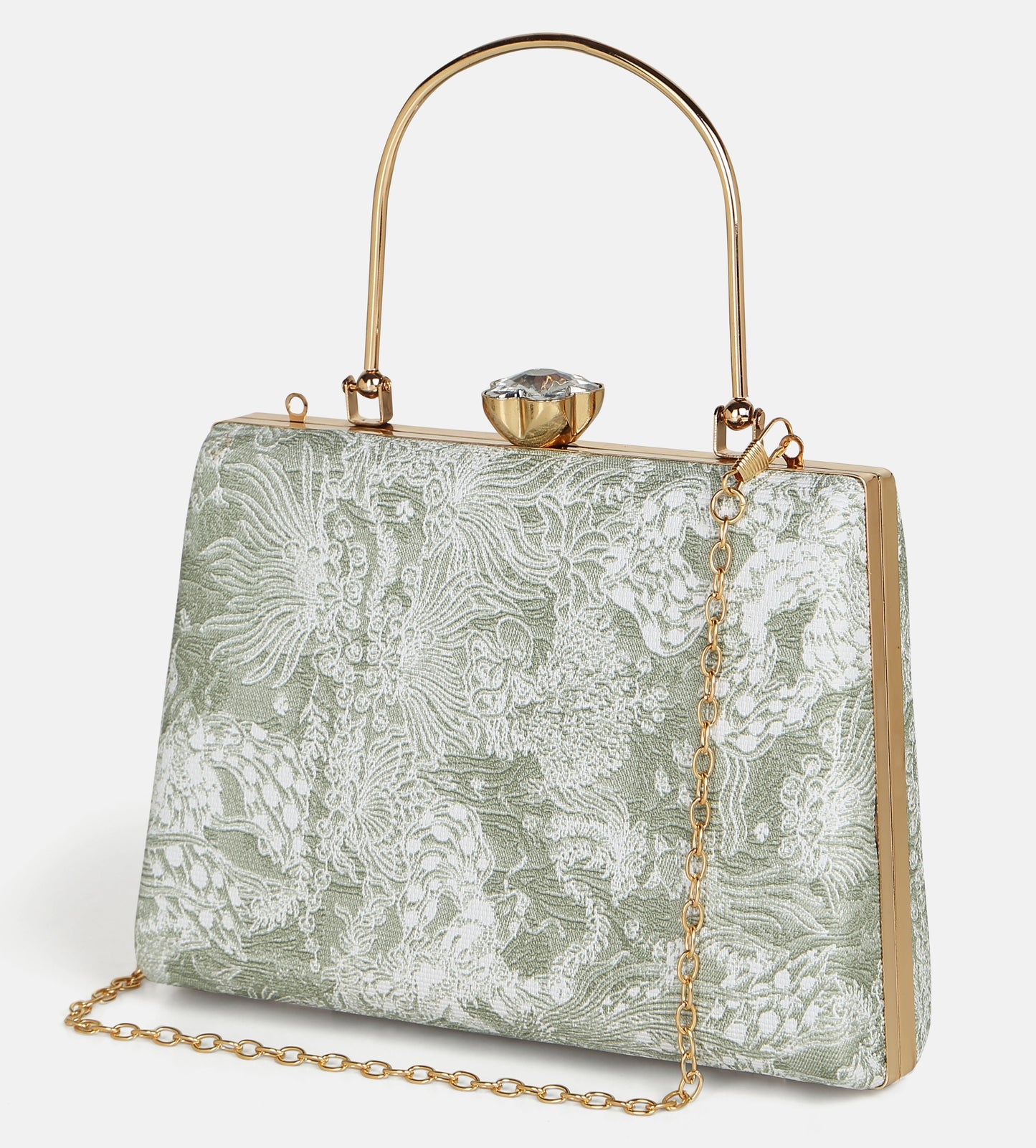 Flora Sea Green Clutch