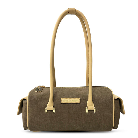 Serene Denim Shoulder bag - Mocha mousse