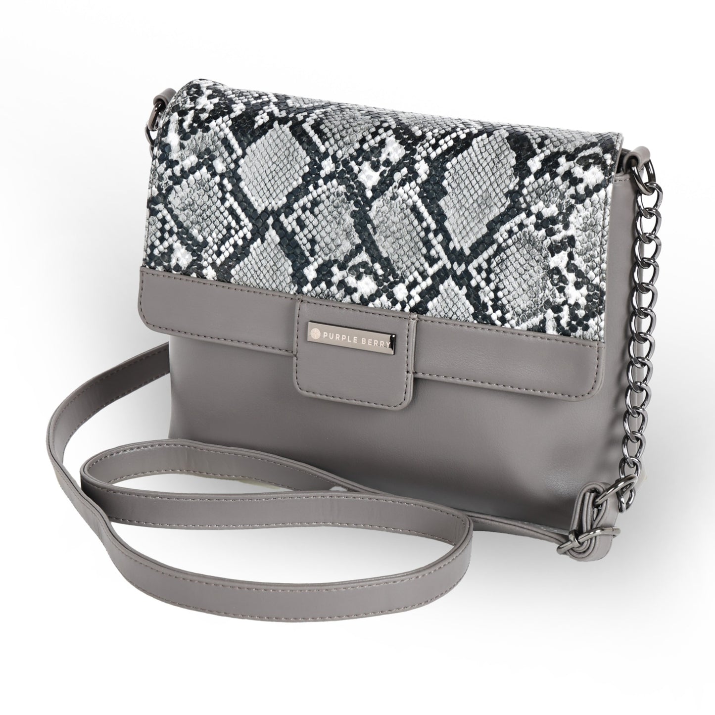 Cassie Charcoal Grey Snake print sling