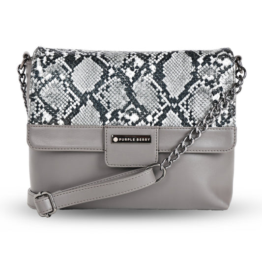 Cassie Charcoal Grey Snake print sling