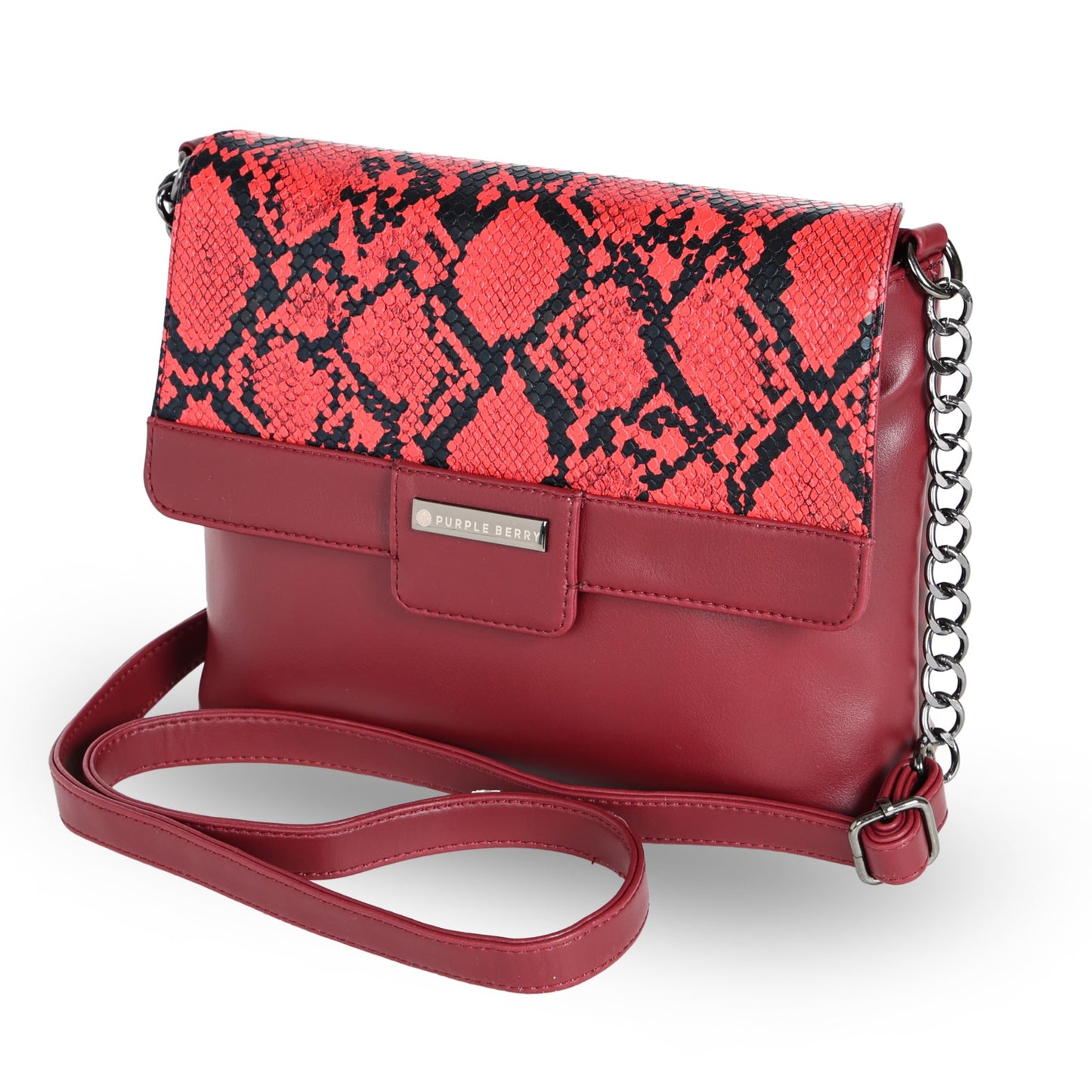 Cassie Wine Snake print Sling