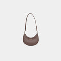 Purpleberry Ameyaa shoulder bag in taupe woven-textured vegan leather – front view