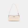Beige Cosmo snake-textured shoulder bag – front view