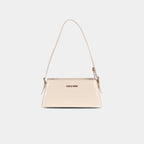 Beige Cosmo snake-textured shoulder bag – front view