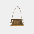 Back view of golden Cosmo baguette shoulder bag