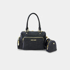 Black Frida denim sling bag with matching coin pouch