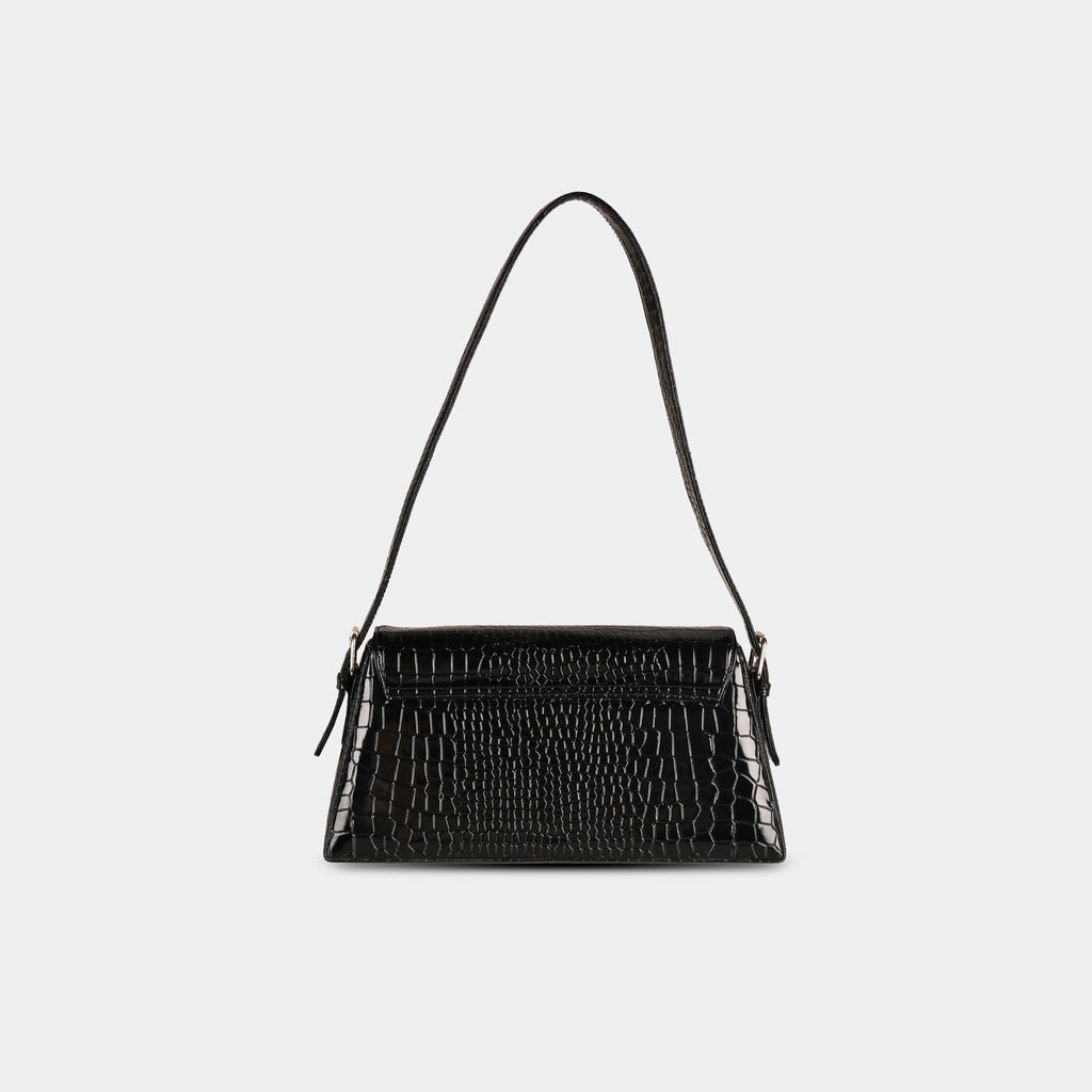 Back view of black Halo shoulder bag