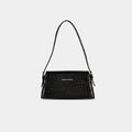 Black Halo snake-textured shoulder bag – structured front view